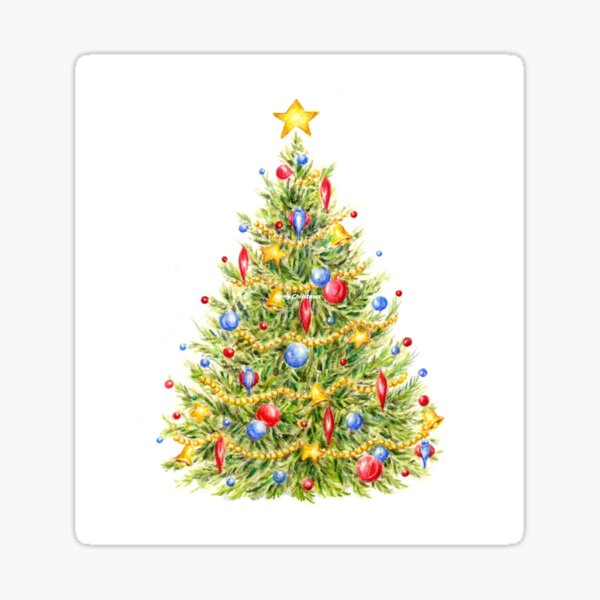 Traditional Christmas Tree Sticker