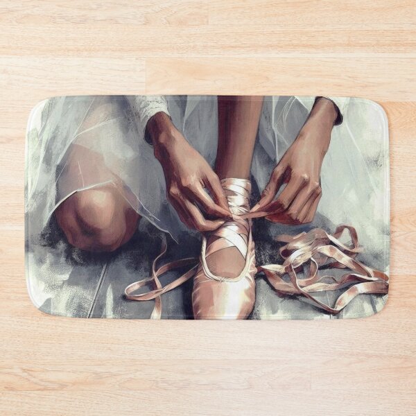 Artikelvorschau, Ein Mädchen bindet Ballettschuhe. entworfen und verkauft von growing-mom.