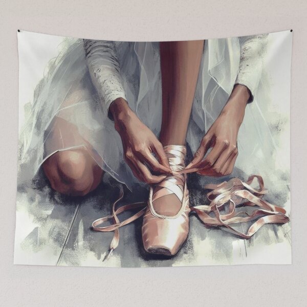 Item preview, A girl tying ballet shoes. designed and sold by growing-mom.