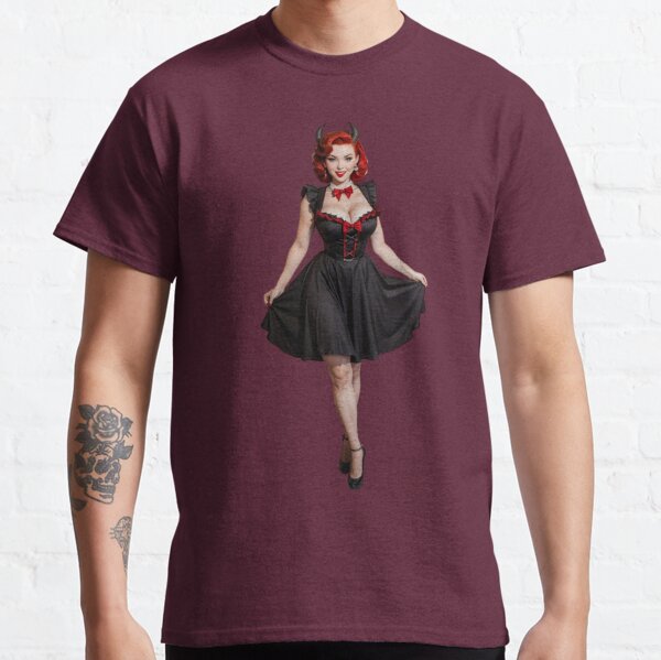 Redhead Devil pinup Classic T-Shirt