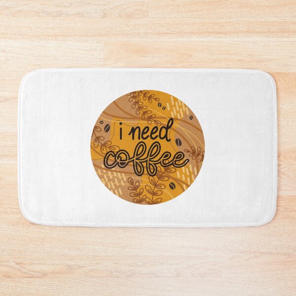 Item preview, I Need Coffee Modern Floral Coffee Bean Orange and Brown designed and sold by serafineaandd.
