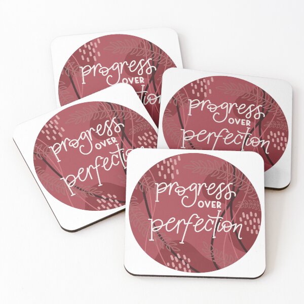 Item preview, Progress Over Perfection Dark Red Maroon Burgundy Modern Floral  designed and sold by serafineaandd.