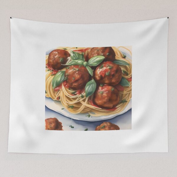 Item preview, National Spaghetti Day E - January 4 - Watercolor & Pen designed and sold by Oldetimemercan.