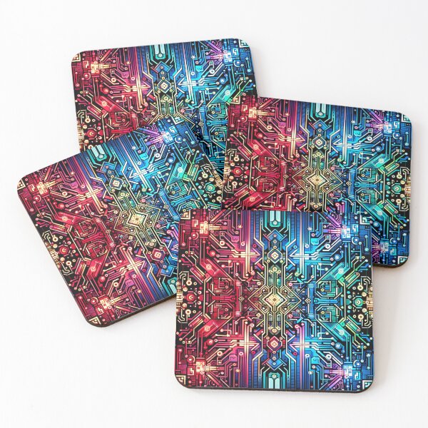 Item preview, Red & Blue High-Tech Pattern designed and sold by NeatSplash.