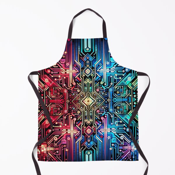 Aperçu de l'œuvre Motif high-tech rouge et bleu créée et vendue par NeatSplash.