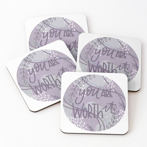 Item preview, You Are Worth It Purple, Green, Blue Modern Floral  designed and sold by serafineaandd.