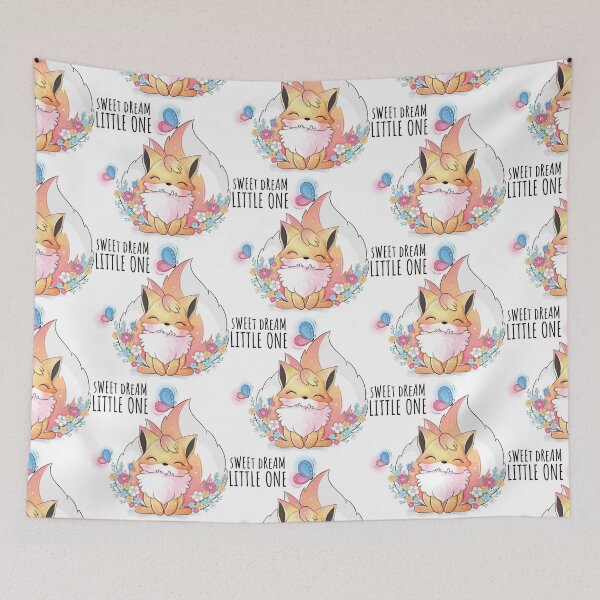 Item preview, Cute little fox with flower, little cat with flower and butterfly, fox with butterfly flower designed and sold by GreyStanzione1.