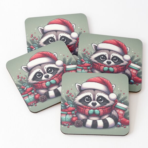 Item preview, Christmas raccoon: Merry Christmas designed and sold by El Rincón Gatuno .