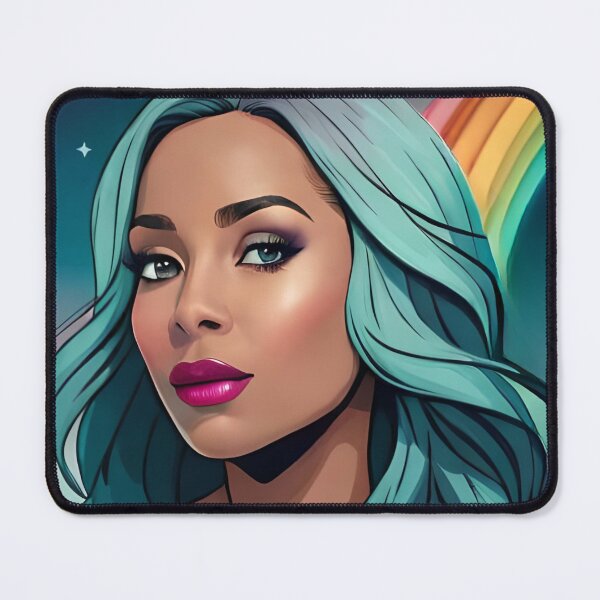 Item preview, Glamorous Woman Teal Sparkle Top Star Rainbow Sky designed and sold by Melan Designs.