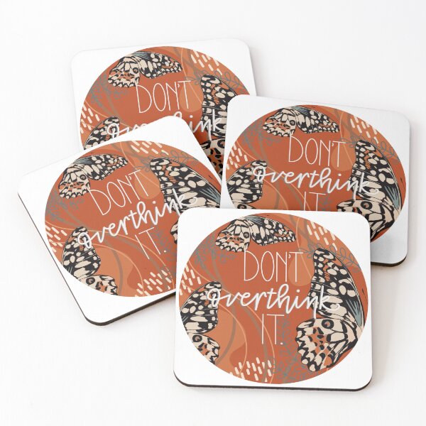 Item preview, Don’t Overthink It Butterfly Orange and Teal Modern Floral  designed and sold by serafineaandd.