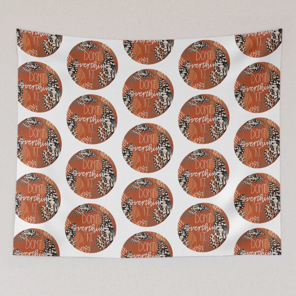 Item preview, Don’t Overthink It Butterfly Orange and Teal Modern Floral  designed and sold by serafineaandd.