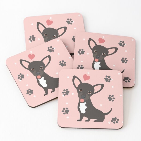 Item preview, Black White Chiweenie Dachshund Chihuahua Mix Upright Ears designed and sold by Lulupainting.