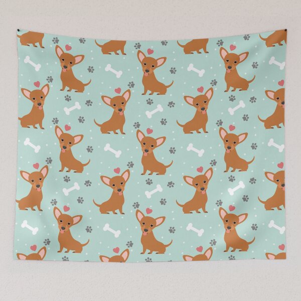 Item preview, Red Chiweenie Dachshund Chihuahua Mix Upright Ears designed and sold by Lulupainting.