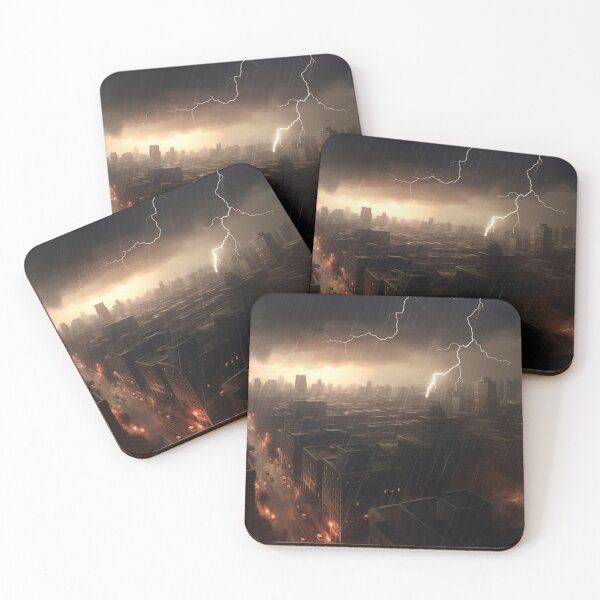 Item preview, Panoramic Lightening Cityscape designed and sold by asaroberson.