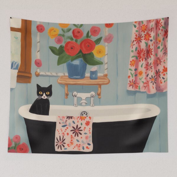 Item preview, Cat in Bathtub designed and sold by EnchantArtCo.