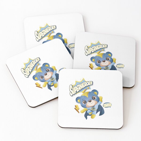 Item preview, blue superhero bear greeting, cute blue superhero bear, cute superhero bear character designed and sold by GreyStanzione1.