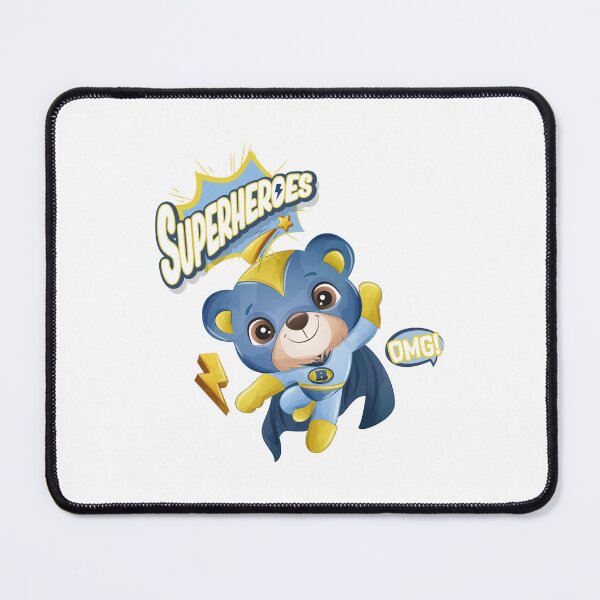 Item preview, blue superhero bear greeting, cute blue superhero bear, cute superhero bear character designed and sold by GreyStanzione1.