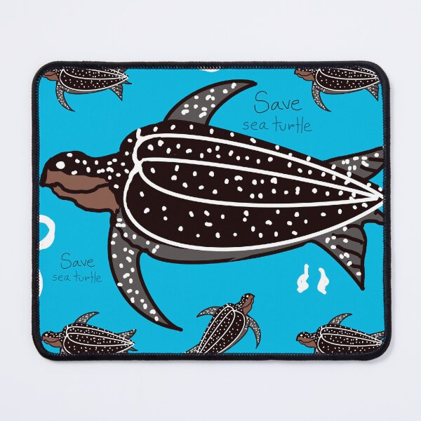 Item preview, Black leatherback, turtle sea turtle on blue background designed and sold by NarongStocker37.