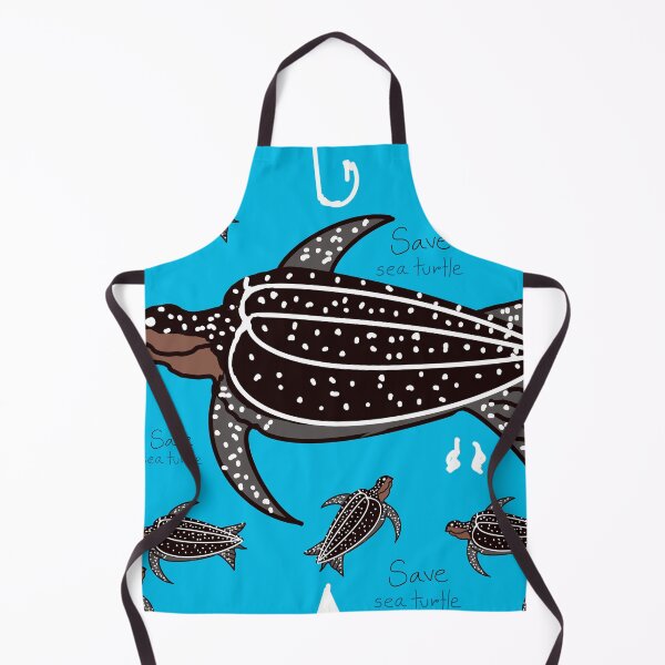 Item preview, Black leatherback, turtle sea turtle on blue background designed and sold by NarongStocker37.