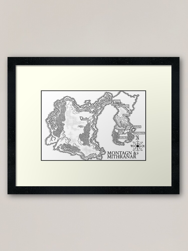 Framed Art Print, Map of Mithranar designed and sold by Lisa Cassidy