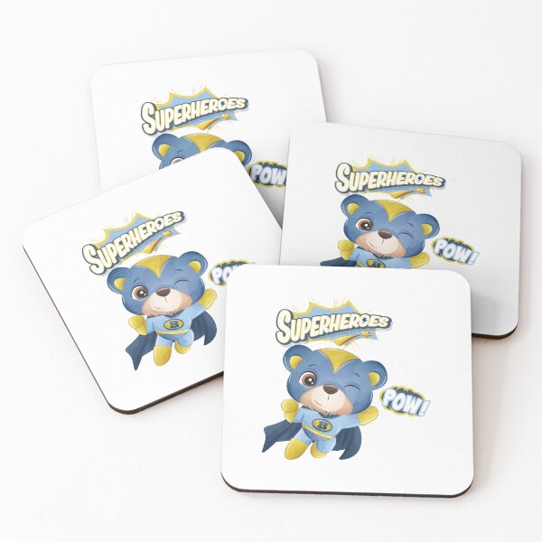 Item preview, blue superhero bear greeting, cute blue superhero bear, cute superhero bear character designed and sold by GreyStanzione1.