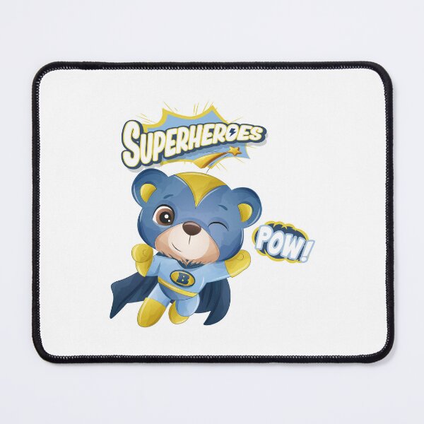 Item preview, blue superhero bear greeting, cute blue superhero bear, cute superhero bear character designed and sold by GreyStanzione1.
