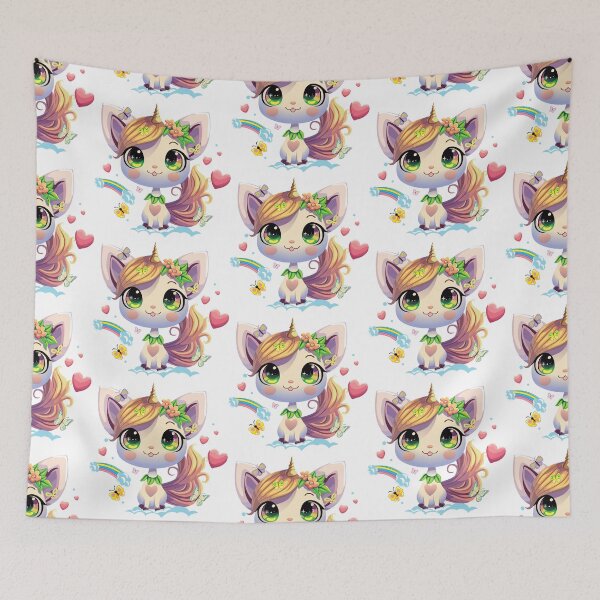Item preview, cute cat with unicorn horn, beautiful cat with unicorn horn, cat with unicorn decoration  designed and sold by GreyStanzione1.