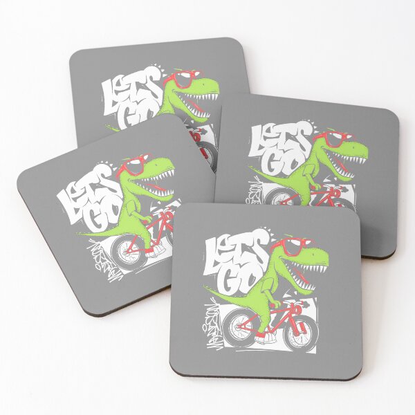 Item preview, cool green biker dinosaur with sunglasses, cartoon dinosaur on bike, cool green dinosaur on bike designed and sold by GreyStanzione1.