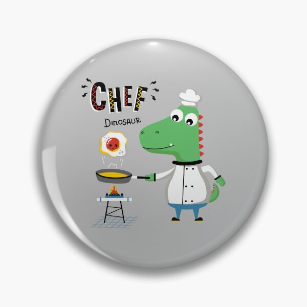 Item preview, cool dinosaur chef making omelet, cute dinosaur chef fried egg, cartoon dinosaur chef in the kitchen designed and sold by GreyStanzione1.