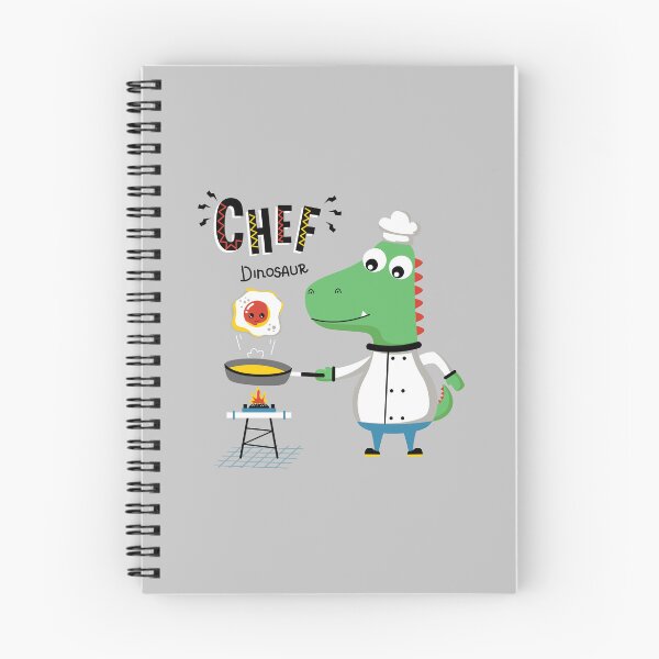Item preview, cool dinosaur chef making omelet, cute dinosaur chef fried egg, cartoon dinosaur chef in the kitchen designed and sold by GreyStanzione1.