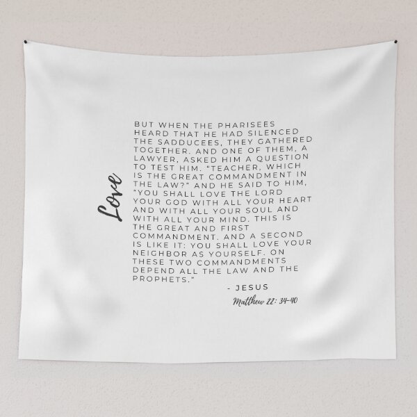 Item preview, Matthew 22: 34-40 Bible Verse, The Greatest Commandment, Jesus, Love, Christian, Biblical Inspiration designed and sold by Christie Olstad.