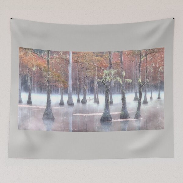 Item preview, Mystic Morningwith Cypress Trees designed and sold by Alla Gill.
