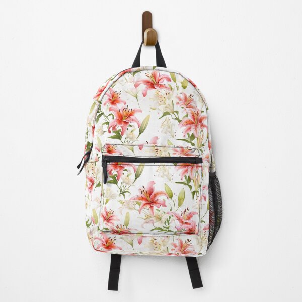 Item preview, Seamless beautiful colorful lily flowers with white background. designed and sold by IdeasDream.