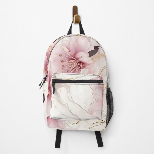 Item preview, japanese Flora in Dreamy Pastel: Seamless Pattern with Alcohol Ink Texture and Gold Accents designed and sold by aiartbay.