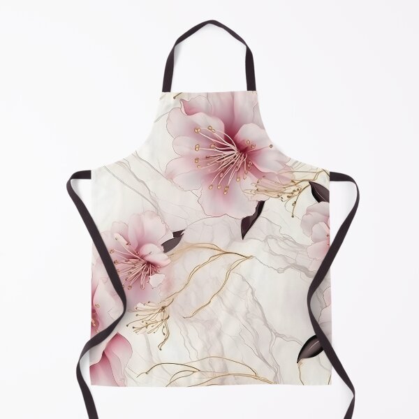 Item preview, japanese Flora in Dreamy Pastel: Seamless Pattern with Alcohol Ink Texture and Gold Accents designed and sold by aiartbay.