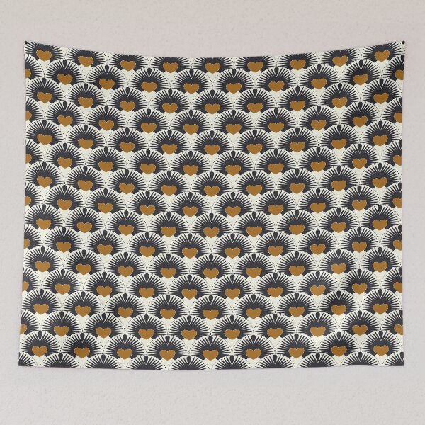 Item preview, Copy of Copy of Boho Scallops - Golden and Black, cute pattern designed and sold by anzelas.