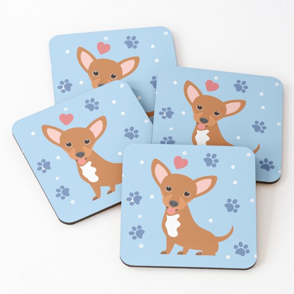 Item preview, Red White Chiweenie Dachshund Chihuahua Mix Upright Ears designed and sold by Lulupainting.