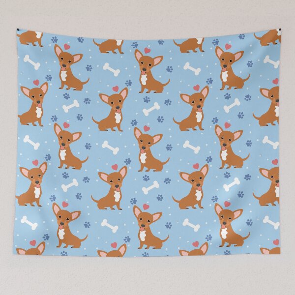 Item preview, Red White Chiweenie Dachshund Chihuahua Mix Upright Ears designed and sold by Lulupainting.