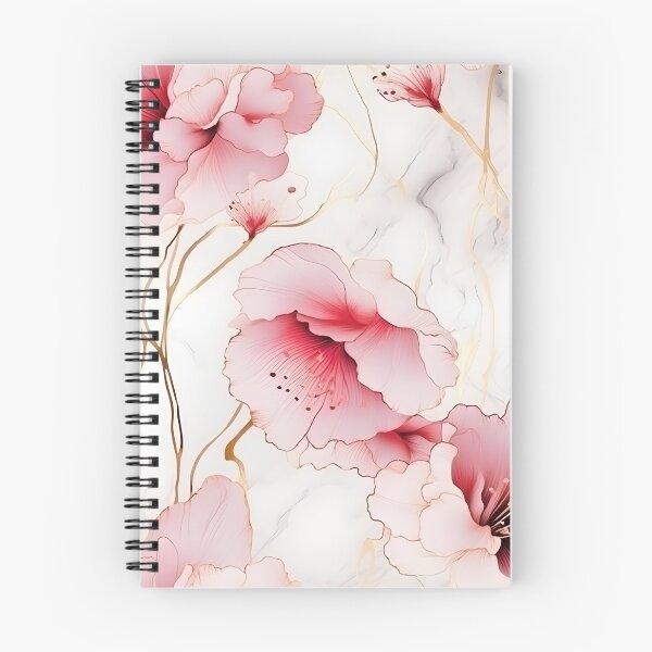 Item preview, flowers and plants Seamless Pattern in Pastel Pink and Gold designed and sold by aiartbay.