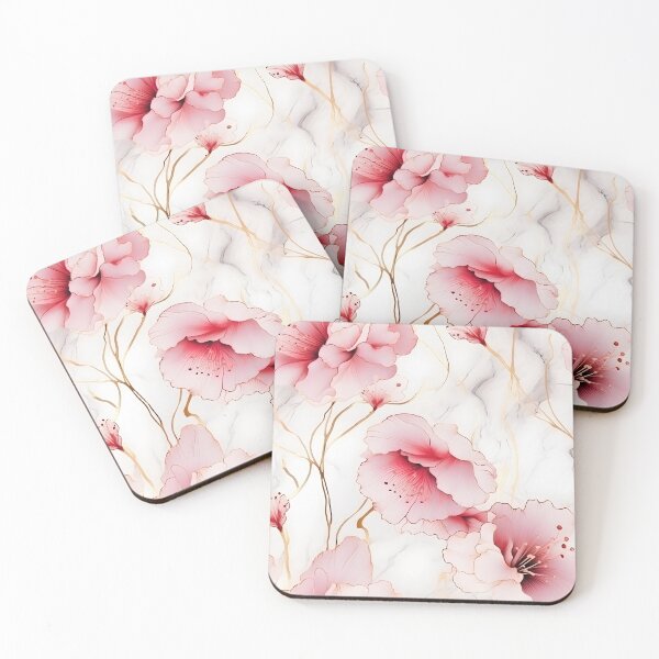 Item preview, flowers and plants Seamless Pattern in Pastel Pink and Gold designed and sold by aiartbay.