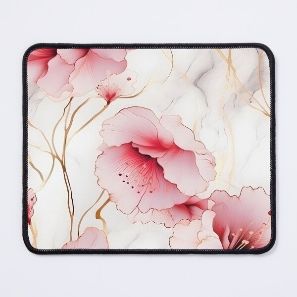 Item preview, flowers and plants Seamless Pattern in Pastel Pink and Gold designed and sold by aiartbay.