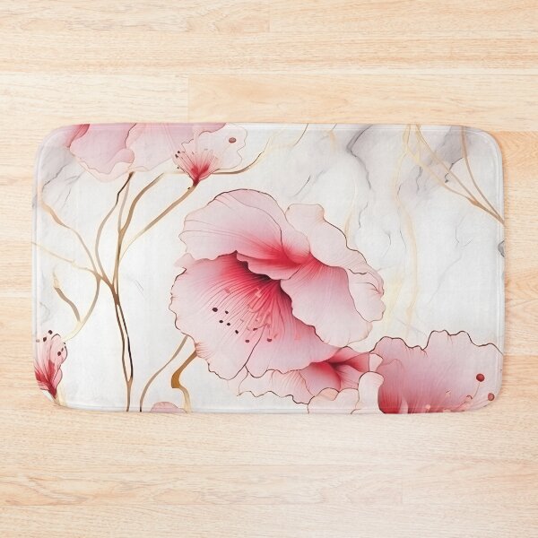 Item preview, flowers and plants Seamless Pattern in Pastel Pink and Gold designed and sold by aiartbay.