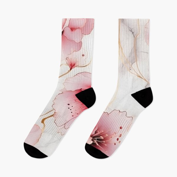 Item preview, flowers and plants Seamless Pattern in Pastel Pink and Gold designed and sold by aiartbay.