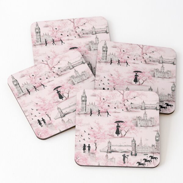 Item preview, Mary Poppins Cherry Tree Lane London Pink Toile designed and sold by stargazerhill.
