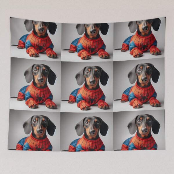 Item preview, Dachshund SpiderDog the Superhero #2 designed and sold by AIrtisticPrints.