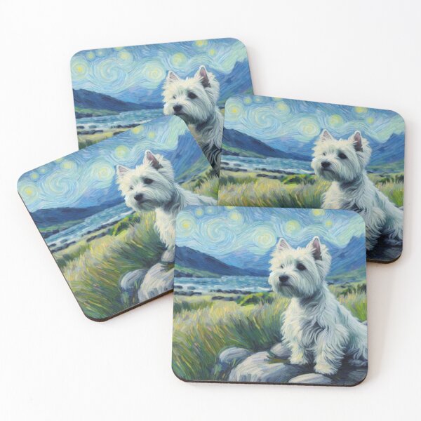 Item preview, A Westie’s Reveries - West Highland Terrier in Vincent Van Gogh Style  designed and sold by Star-Fragment.
