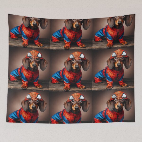 Item preview, Dachshund SpiderDog the Superhero #3 designed and sold by AIrtisticPrints.