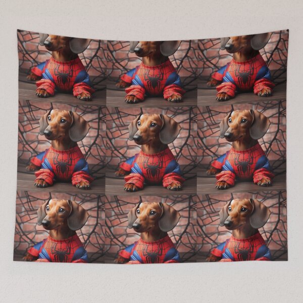 Item preview, Dachshund SpiderDog the Superhero #4 designed and sold by AIrtisticPrints.