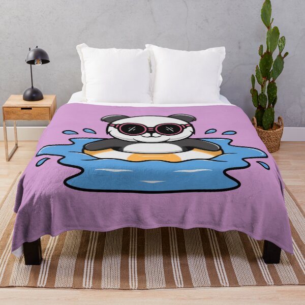 Item preview, Cute panda swimming in the pool cartoon illustration designed and sold by cubbone.