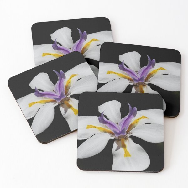 Item preview, White Iris Flower With Purple Heart designed and sold by Joy Watson - Natural Light Photography .